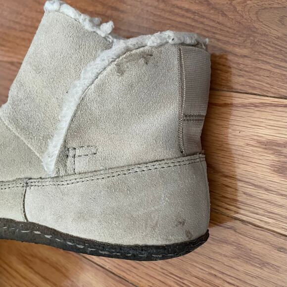 Sorel Nakiska Bootie Slipper Womens 7.5 Suede Faux-Fur Indoor/Outdoor Off-White - Picture 7 of 12
